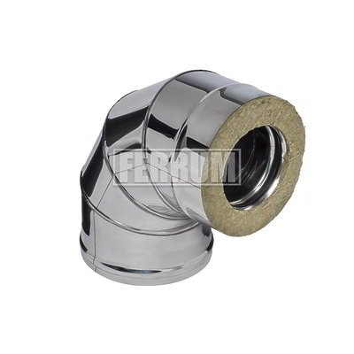 Сэндвич-колено 90 FERRUM (430/0,8мм + нерж.) Ф200х280